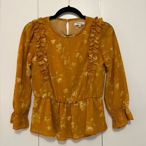 Madewell XXS yellow floral blouse